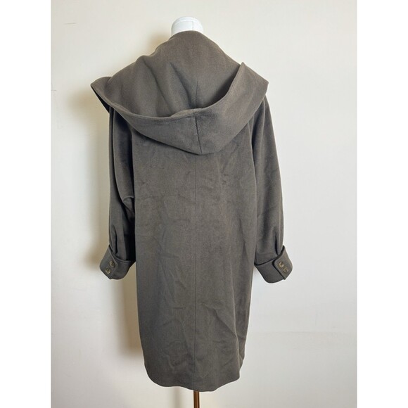 Gemini Vintage 1970's 100% Wool Brown Cape Coat Hood Size Large - Picture 15 of 16
